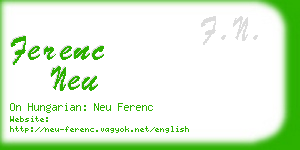 ferenc neu business card